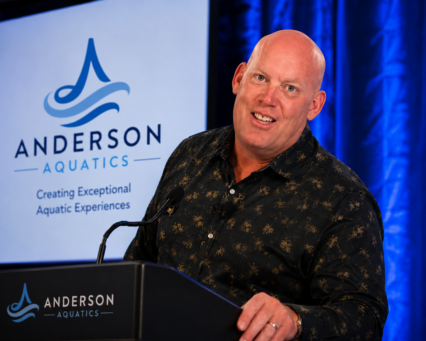 Brad Anderson presenting aquatic training