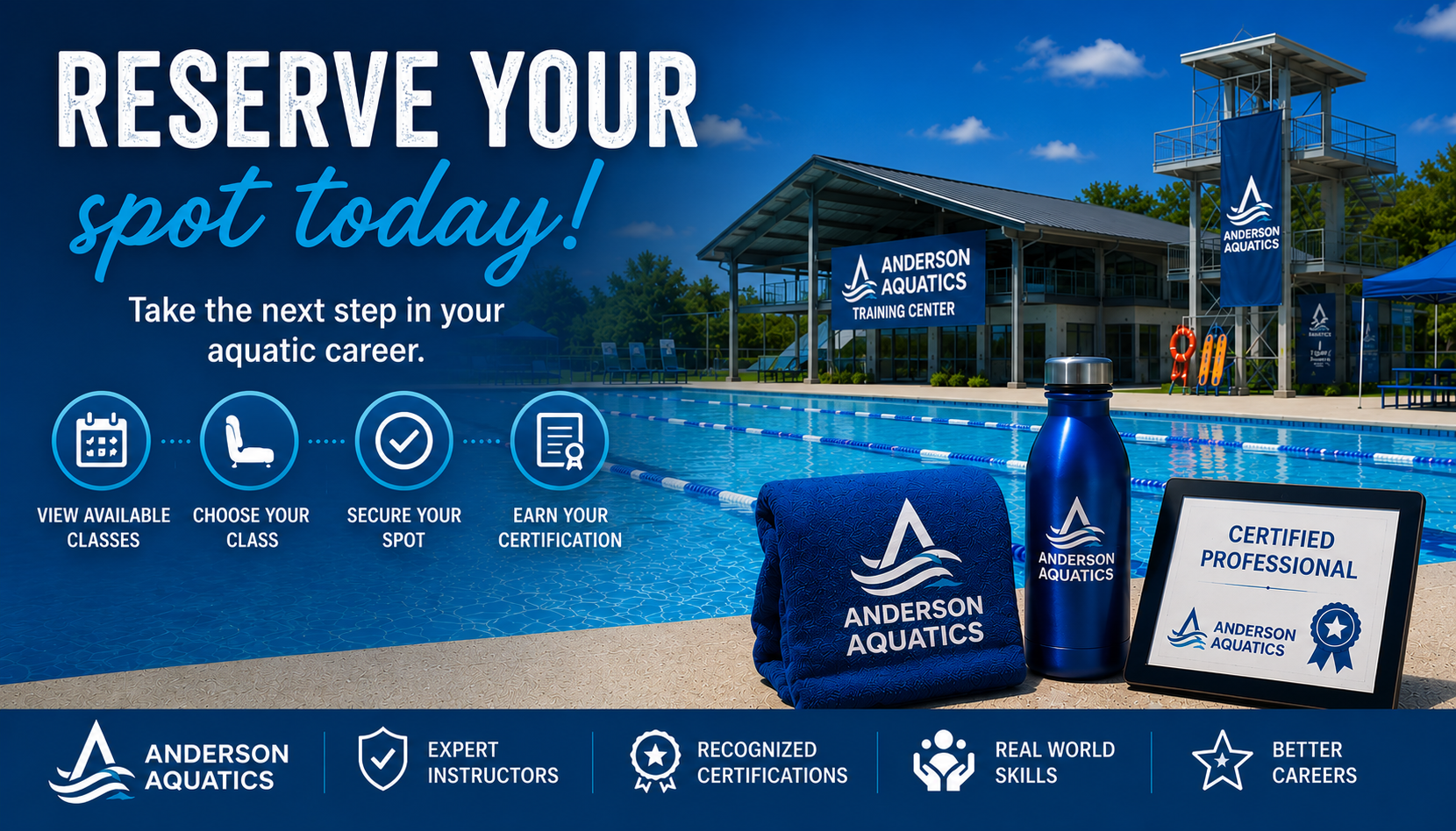 Reserve your spot with Anderson Aquatics